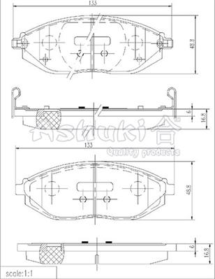 Ashuki J009-05 - Гальмівні колодки, дискові гальма autocars.com.ua