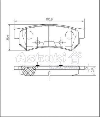 Ashuki J009-68 - Гальмівні колодки, дискові гальма autocars.com.ua