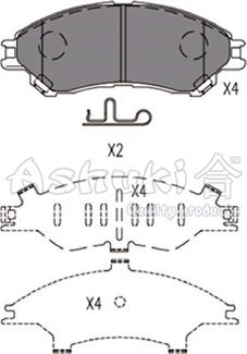 Ashuki K012-45 - Тормозные колодки, дисковые, комплект avtokuzovplus.com.ua