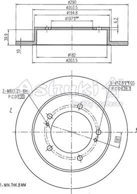 Ashuki K016-05 - Тормозной диск avtokuzovplus.com.ua