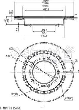 Ashuki K016-20 - Гальмівний диск autocars.com.ua