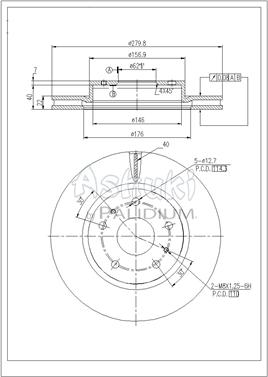 Ashuki K016-42 - Тормозной диск avtokuzovplus.com.ua