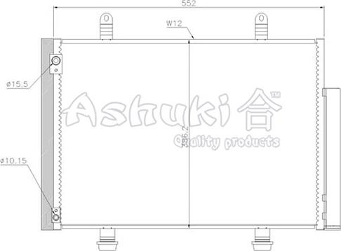 Ashuki K462-12 - Конденсатор, кондиціонер autocars.com.ua