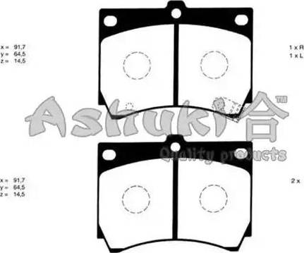 Ashuki M045-05 - Тормозные колодки, дисковые, комплект avtokuzovplus.com.ua