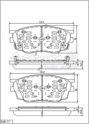 Ashuki M050-35 - Гальмівні колодки, дискові гальма autocars.com.ua