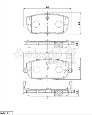 Ashuki M054-08 - Тормозные колодки, дисковые, комплект avtokuzovplus.com.ua