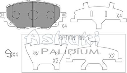 Ashuki M075-49 - Гальмівні колодки, дискові гальма autocars.com.ua