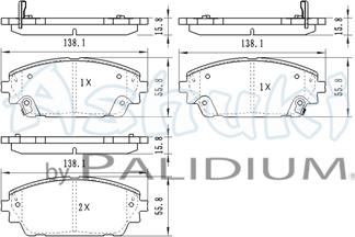 Ashuki M075-52 - Гальмівні колодки, дискові гальма autocars.com.ua