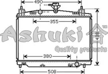 Ashuki M558-08 - Радіатор, охолодження двигуна autocars.com.ua