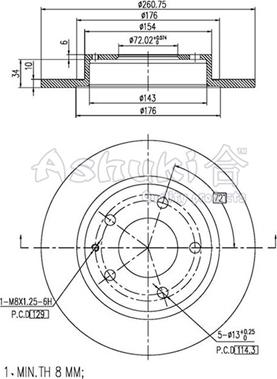 Ashuki M606-15 - Гальмівний диск autocars.com.ua