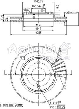 Ashuki M606-30 - Гальмівний диск autocars.com.ua