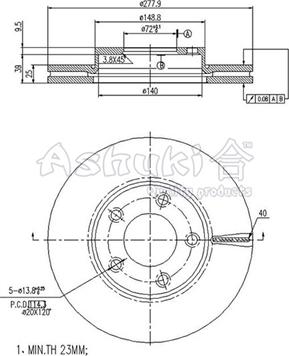 Ashuki M606-35 - Тормозной диск avtokuzovplus.com.ua