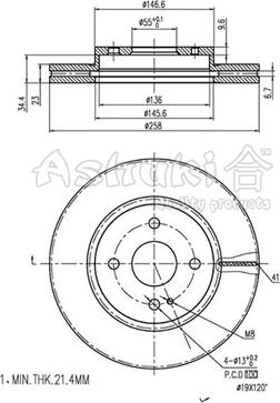 Ashuki M606-39 - Гальмівний диск autocars.com.ua