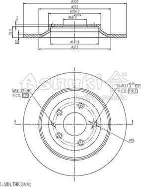 Ashuki M606-54 - Тормозной диск avtokuzovplus.com.ua