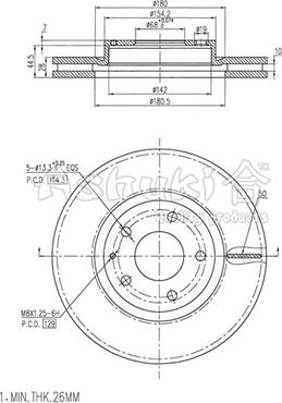 Ashuki M606-55 - Тормозной диск avtokuzovplus.com.ua