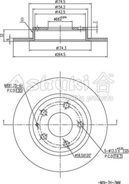 Ashuki M606-58 - Гальмівний диск autocars.com.ua