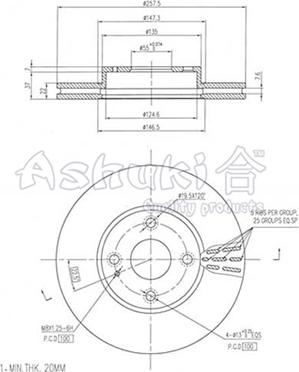 Ashuki M606-60 - Тормозной диск avtokuzovplus.com.ua