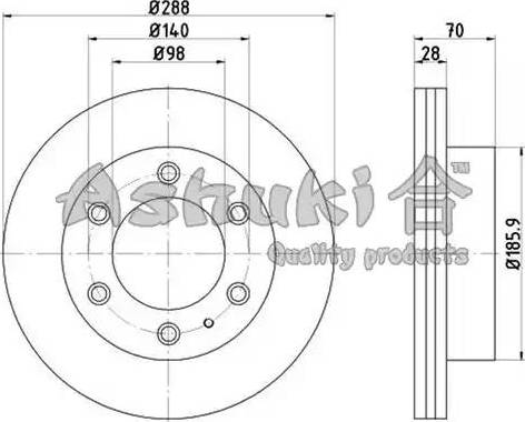 Ashuki M608-25 - Гальмівний диск autocars.com.ua