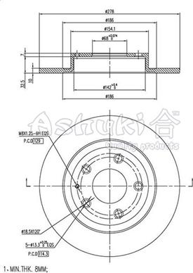 Ashuki M608-30 - Гальмівний диск autocars.com.ua