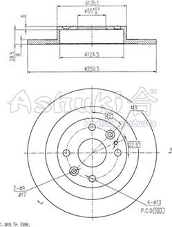 Ashuki M613-01 - Тормозной диск avtokuzovplus.com.ua