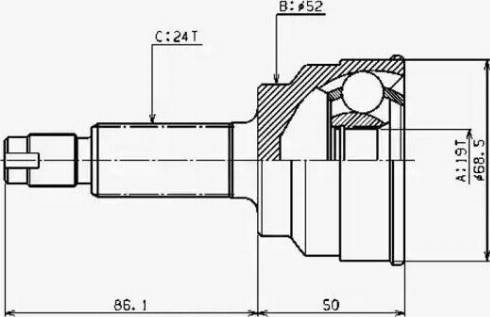 Ashuki MA-340I - Шарнирный комплект, ШРУС, приводной вал autodnr.net