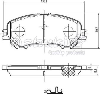 Ashuki N009-85 - Гальмівні колодки, дискові гальма autocars.com.ua