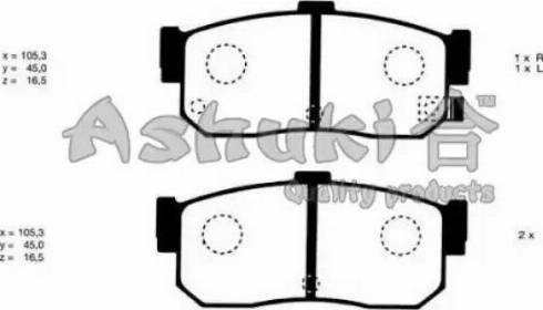 Ashuki N011-00 - Тормозные колодки, дисковые, комплект avtokuzovplus.com.ua