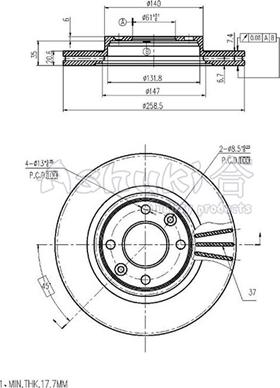 Ashuki N013-19 - Гальмівний диск autocars.com.ua