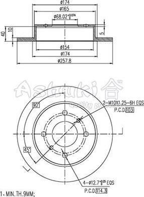 Ashuki N013-78 - Гальмівний диск autocars.com.ua