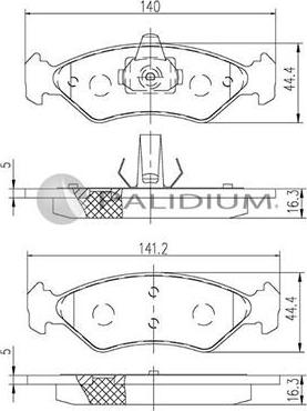 Ashuki P1-1075 - Гальмівні колодки, дискові гальма autocars.com.ua