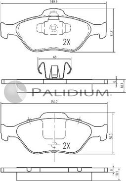 Ashuki P1-1080 - Тормозные колодки, дисковые, комплект avtokuzovplus.com.ua