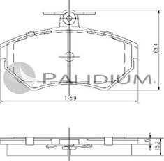 Ashuki P1-1091 - Тормозные колодки, дисковые, комплект avtokuzovplus.com.ua