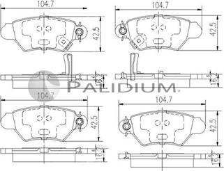 Ashuki P1-1097 - Гальмівні колодки, дискові гальма autocars.com.ua