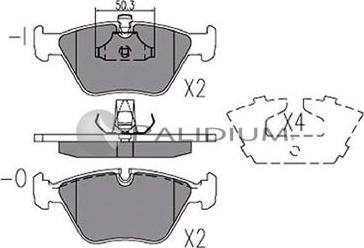 Ashuki P1-1220 - Тормозные колодки, дисковые, комплект avtokuzovplus.com.ua