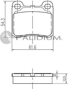 Ashuki P1-1221 - Тормозные колодки, дисковые, комплект autodnr.net