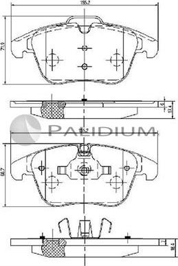 Ashuki P1-1250 - Тормозные колодки, дисковые, комплект avtokuzovplus.com.ua