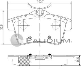 Ashuki P1-1343 - Тормозные колодки, дисковые, комплект avtokuzovplus.com.ua