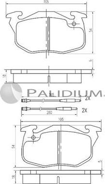 Ashuki P1-1384 - Тормозные колодки, дисковые, комплект autodnr.net