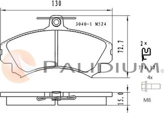 Ashuki P1-1581 - Тормозные колодки, дисковые, комплект autodnr.net