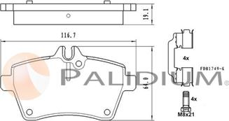 Ashuki P1-1582 - Тормозные колодки, дисковые, комплект avtokuzovplus.com.ua