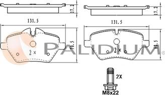 Ashuki P1-1583 - Тормозные колодки, дисковые, комплект autodnr.net