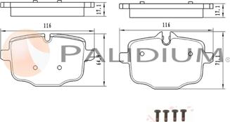 Ashuki P1-1585 - Тормозные колодки, дисковые, комплект avtokuzovplus.com.ua