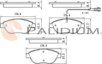 Ashuki P1-1595 - Тормозные колодки, дисковые, комплект autodnr.net