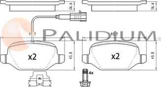 Ashuki P1-1596 - Тормозные колодки, дисковые, комплект autodnr.net