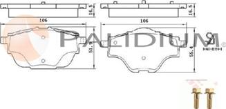 Ashuki P1-1599 - Тормозные колодки, дисковые, комплект avtokuzovplus.com.ua