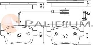 Ashuki P1-1601 - Тормозные колодки, дисковые, комплект autodnr.net