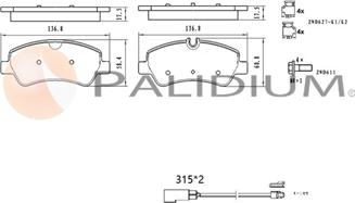 Ashuki P1-1605 - Тормозные колодки, дисковые, комплект avtokuzovplus.com.ua