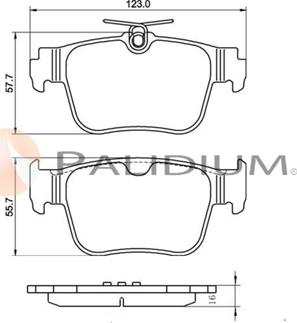 Ashuki P1-1607 - Тормозные колодки, дисковые, комплект autodnr.net