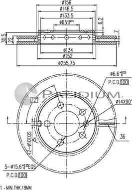 Ashuki P330-002 - Гальмівний диск autocars.com.ua