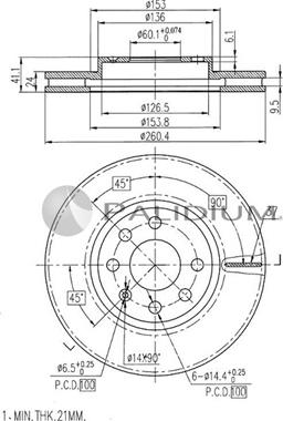 Ashuki P330-003 - Тормозной диск avtokuzovplus.com.ua